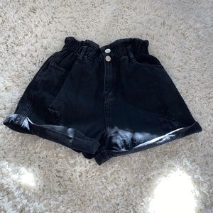 Paper bag waist shorts